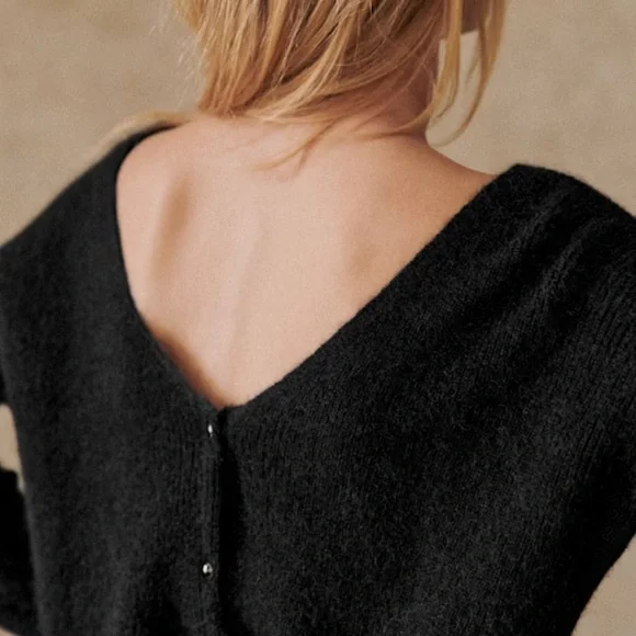Sezane Black Barry Cardigan - Picture 4 of 8